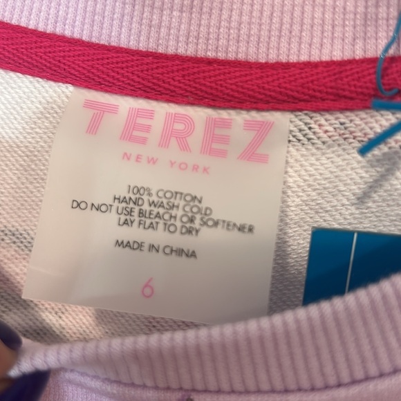 Terez Light Pink Italian summer Vespa Pattern Sweatshirt size 6 new w tags - Picture 3 of 7